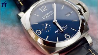 Panerai Luminor Marina PAM01313 Review A Stunning Blue Design [upl. by Kciredes]