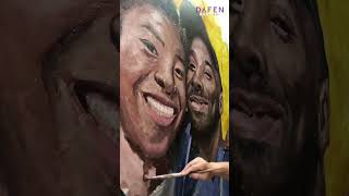 Kobe and Gigi mural basketball nba kobebryant painting art lakers creative mural [upl. by Onid]