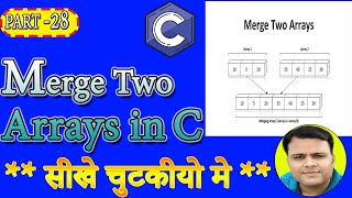 PART28 Merge Two Arrays  सीखे अब चुटकियों में C Tutorial in Hindi  C Programming in Hindi [upl. by Nazario443]