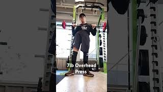 7lb Overhead Press fitness fitnessinspiration motivation fitnessmotvation [upl. by Atsyrk]