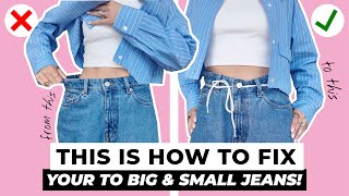 How To DOWNSIZE and UPSIZE JEANS In The Waist To Fit Perfectly  JEANS HACK [upl. by Ralf970]