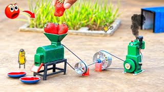 Tractor making strawberry juice A to Z process science projectdiy tractor home made juice machine [upl. by Aivart]