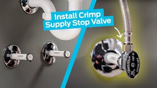 How to Install a SharkBite Crimp Supply Stop Valve for PEX Pipe [upl. by Kannry]