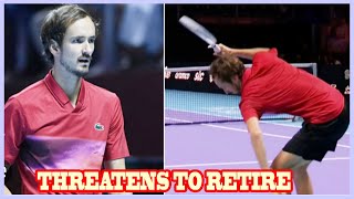 Daniil Medvedev threatens to retire from ATP Finals in fullblown meltdown after penalty [upl. by Adnocahs]