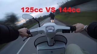 Vespa 50 Special Quattrini 125cc VS Vespa Primavera Parmakit 144cc  Niculin93 [upl. by Humberto]