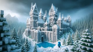 Minecraft Winter Castle Building Ideas  Cinematic Visualization [upl. by Sulrac293]