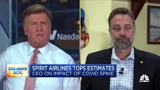 Spirit Airlines CEO on topping earnings estimates Covid spike impact [upl. by Jauch]