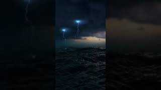 Thunderstorm at Sea Relax to the Sound of Thunder Rain amp Ocean Waves shorts relax [upl. by Guildroy]