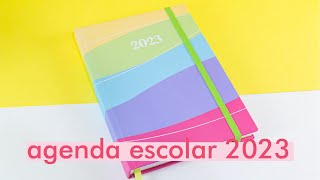 AGENDA ESCOLAR 2023 montagem da agenda na mesa [upl. by Assirrec]