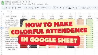 How to make colorful attendance sheet in google sheet  Google sheet chips  Just Ask Raman [upl. by Stefan]