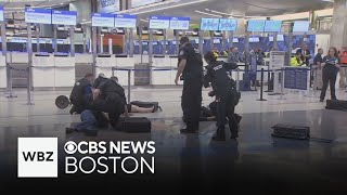 Active shooter drill with more than 1000 participants held at Logan Airport in Boston [upl. by Tsai762]