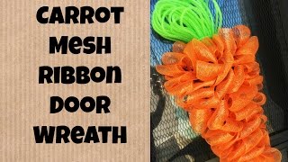 EasterSpring Carrot Mesh Ribbon Wreath Tutorial [upl. by Mendive]