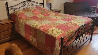 Country Bedroom Theme  Bed Frame amp Patchwork Country Quilt  Amazon Review [upl. by Fred]