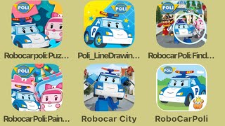 1 Robocarpoli Puzzles 2 Poli Line Drawing 3 Robocar Poli Find Difference 4 Painting 5 Robocar City [upl. by Tiersten539]