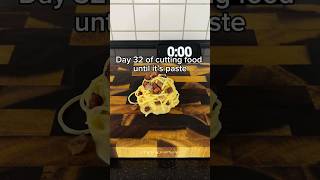 Best way to eat pasta🍝 Cutting food until it’s paste Spaghetti carbonara foodcutting satisfying [upl. by Ardnossac]