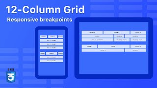 12column grid with CSS Grid  Mobile first  Responsive Breakpoints [upl. by Sheree]