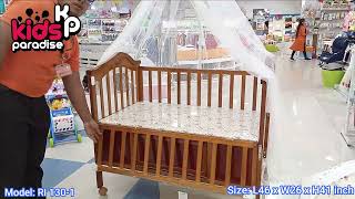 Baby Wooden Cot with Crib RI 1301  baby babyshop woodencot kidsparadise toys [upl. by Malti703]