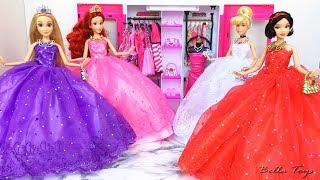 💖Barbie Doll dresses💖Disney Princess dress up💖Cinderella Rapunzel Snow White Ariel Little mermaid [upl. by Feigin490]