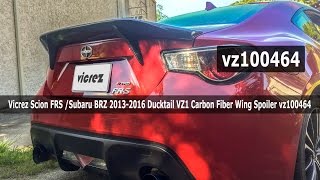 Vicrez Scion FRS Subaru BRZ 20132016 Ducktail VZ1 Carbon Fiber Wing Spoiler vz100464 [upl. by Chrissa]