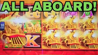 ALL ABOARD UP TO 125 SPINS ON THIS GAME SO MANY BONUSES [upl. by Yleek]