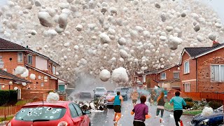 Massive destruction in Canada Baseballsized hail storm hit Calgary Alberta everyone is shocked [upl. by Mikihisa134]