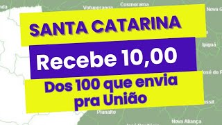 Santa Catarina manda 100 e recebe 10 do Governo Federal [upl. by Nnylhtak]