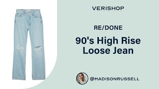 REDONE 90s High Rise Loose Jean Review [upl. by Irafat]