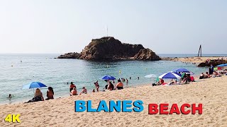 Blanes in Summer  Blanes Beach Walking Tour  August 2023 Spain 4K [upl. by Akinoj789]