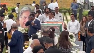 Hundreds file by casket containing body of late Indian industrialist Ratan Tata [upl. by Eidde108]