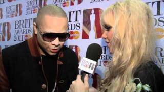 Ironik talks to Goldierocks backstage  BRIT Awards 2011 Nominations Launch [upl. by Koorb]