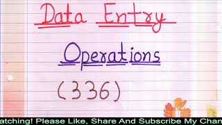 Nios Data Entry Operation 336 Practical File 2024 for 12th class [upl. by Slein993]