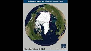 September Arctic Sea Ice Extent 1979 to 2022 [upl. by Eenaj]