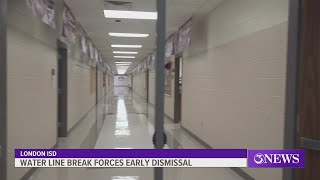 Water line break forces London ISD early dismissal Monday morning [upl. by Nork]