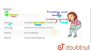 Hyperpnea is  CLASS 12  BREATHING AND EXCHANGE OF GASES  BIOLOGY  Doubtnut [upl. by Dennie]