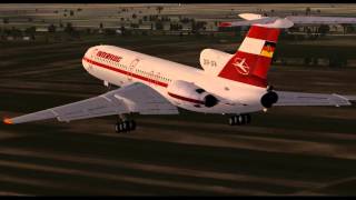 INTERFLUG Tupolev 154  Landung LYBE FSX [upl. by Henricks]