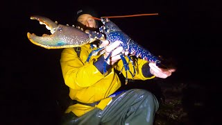 MONSTER MALE LOBSTER FORAGED  Catch amp Cook  Foraging Extreme Low Tides at Night [upl. by Federica]