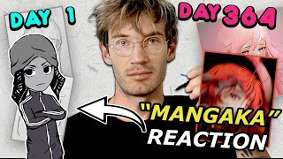 Mangaquot Artist REACTS to PewDiePies Art Progress [upl. by Fezoj]