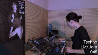 Techno Live Jam 045 with TR8s  Novation Peak  TB03  0Coast [upl. by Nilak]