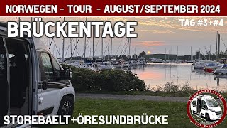 Brückentage  Storebaeltbrücke  Öresundbrücke  schöne Wohnmobil Stellplätze auf der Norwegentour [upl. by Blayne410]