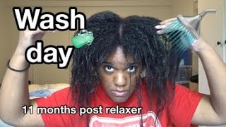 My FULL wash day routine with TRANSITIONING HAIR detailed  peggypeg [upl. by Nneb]