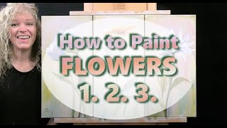 HOW TO PAINT FLOWERS 3 Easy Ways How to Draw and Paint Flowers with AcrylicsBeginner Tutorial [upl. by Pejsach]