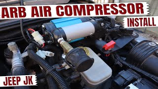 ARB Air Compressor under hood install Jeep JK [upl. by Jaunita]