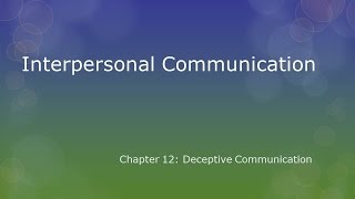 Interpersonal Communication Chapter 12 [upl. by Ahsinyd140]