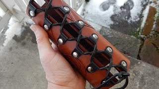 How to make a leather medieval armbandREVISITED [upl. by Jonna]