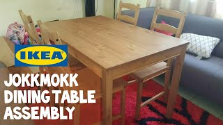 IKEA JOKKMOKK Dining Table With Chair Assembly [upl. by Adnuhsal230]