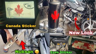 Modified Splendor  Trending Stickers  Eyes Sticker  sokar sticker  Silencer plate ka hua nuksan [upl. by Zeralda]