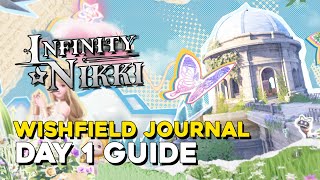 Infinity Nikki Wishfield Journal Day 1 Guide Whimstar Collection [upl. by Fulvia693]