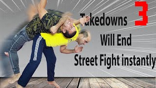 3 Takedowns Will End Street Fight instantly  defensestrategy2471 [upl. by Atteuqehs]