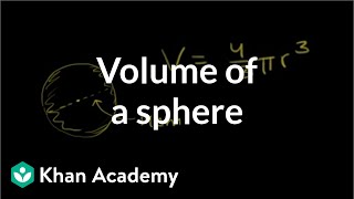 Volume of a sphere  Perimeter area and volume  Geometry  Khan Academy [upl. by Egap]