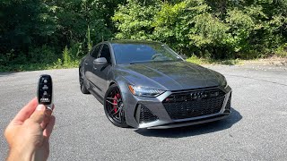 2024 Audi RS7 Start Up Exhaust Test Drive Walkaround POV and Review [upl. by Nimajeb]